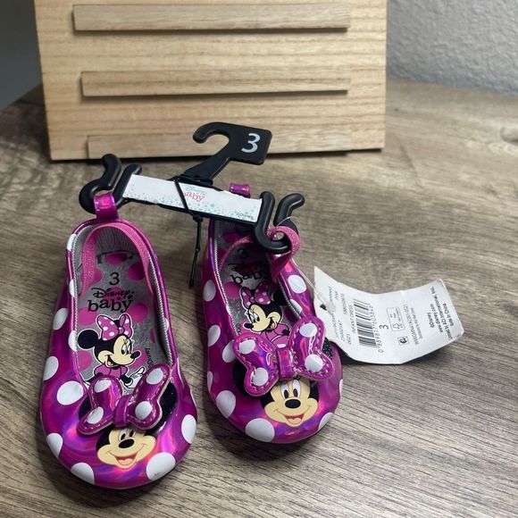 Disney Minnie Mouse Pink Polka Dot Baby Shoes - Picture 3 of 4